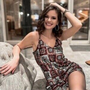 NWT Zara Strappy Sequin Mini Dress, Square Design.  SZ M
